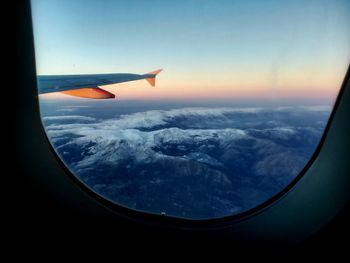 Cloudscape seen through airplane window