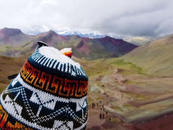 Scenic view of mountain range against sky