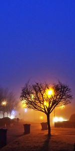 Silhouette of trees against sky at dusk