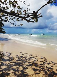 Scenic view of beach against sky