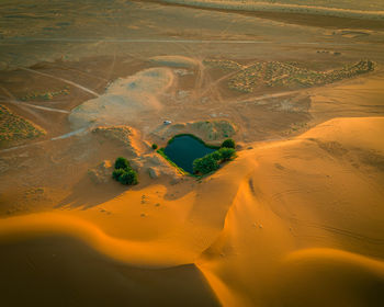 High angle view of beach