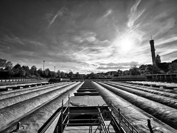 Railroad tracks against sky