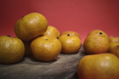 Close-up of fruits on table