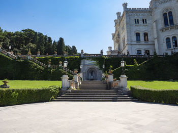 Exterior of historic building against sky