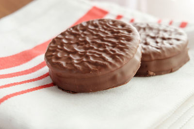 Close-up of pastry in plate