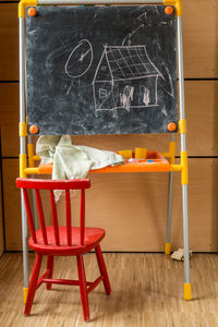 Chairs and table in building