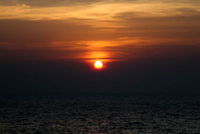 Scenic view of sea at sunset