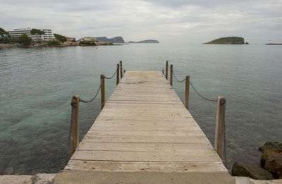 Pier over sea against sky