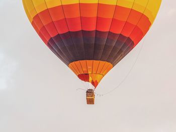 Low angle view of hot air balloon against sky