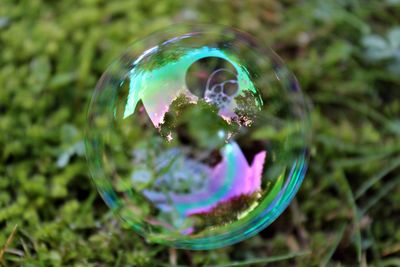 Close-up of bubbles in glass