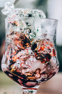 Close-up of ice cream glass