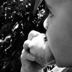 Woman holding flower