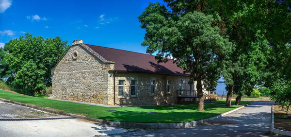 Park in prince trubetskoy winery castle on a sunny summer day