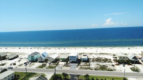 High angle view of beach against sky