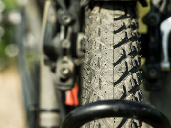 Close-up of bicycle wheel