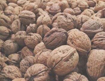 Full frame shot of walnuts