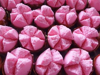 Full frame shot of pink strawberries