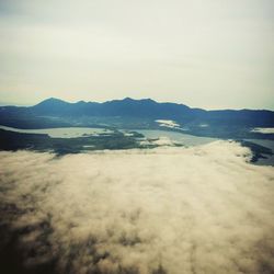 View of sea against cloudy sky