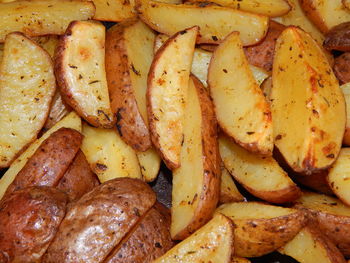 High angle view of potatoes in plate