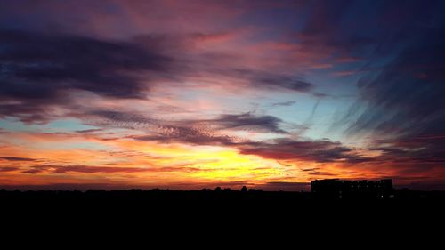 Silhouette landscape at sunset