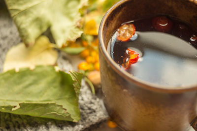 Close-up of soup in bowl