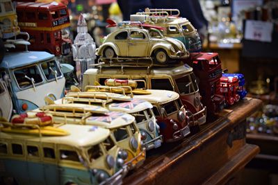 Toy cars for sale in store