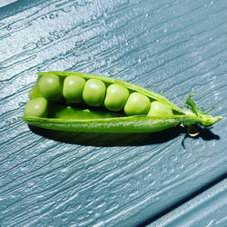 Close-up of green chili on table