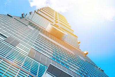 Low angle view of modern building against sky