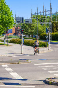 Bicycle on road in city