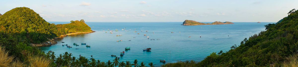 High angle view of sea against sky