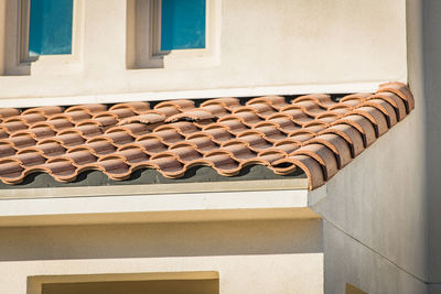 Low angle view of roof tiles