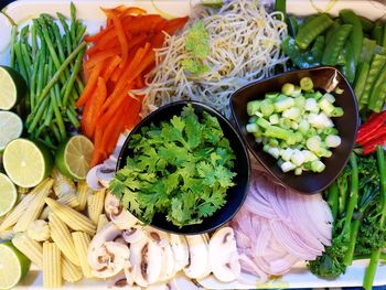 Close-up of chopped vegetables in bowl