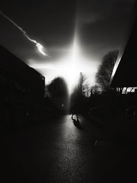 View of road along buildings