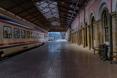 View of railroad station platform