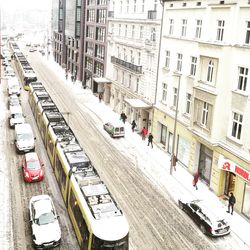 Cars on road in city