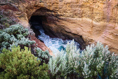 Rock formation in water