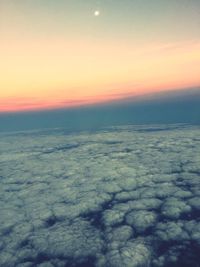 Scenic view of sea at sunset