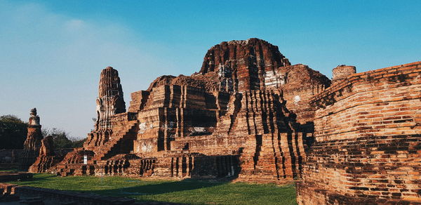 Old ruins of temple against clear sky