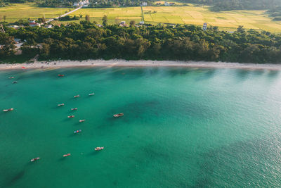 High angle view of sea