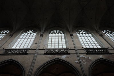 Low angle view of window in temple