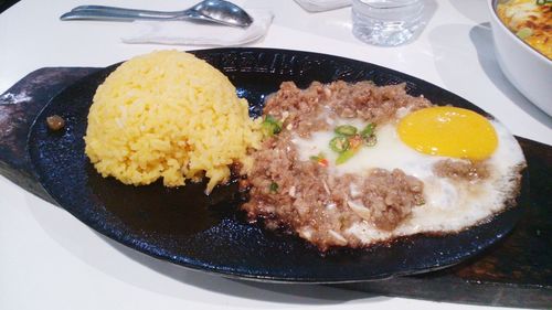 Close-up of served food