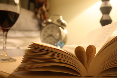 Close-up of book on table