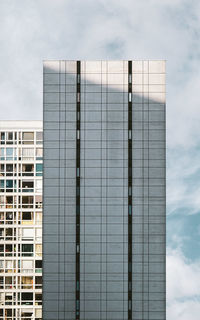 Low angle view of modern building against sky