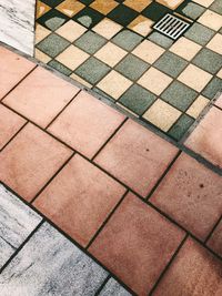 Low section of tiled floor