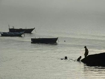 Boats in sea