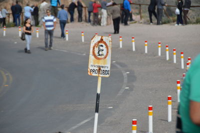 Prohibido road sign, colca canyon, peru 