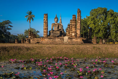 View of buddha statue in temple