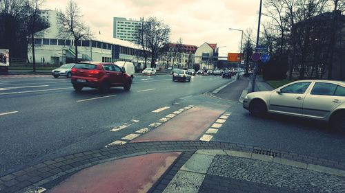 Cars parked in front of building