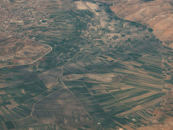 High angle view of agricultural field