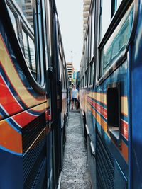 Panoramic view of train in city